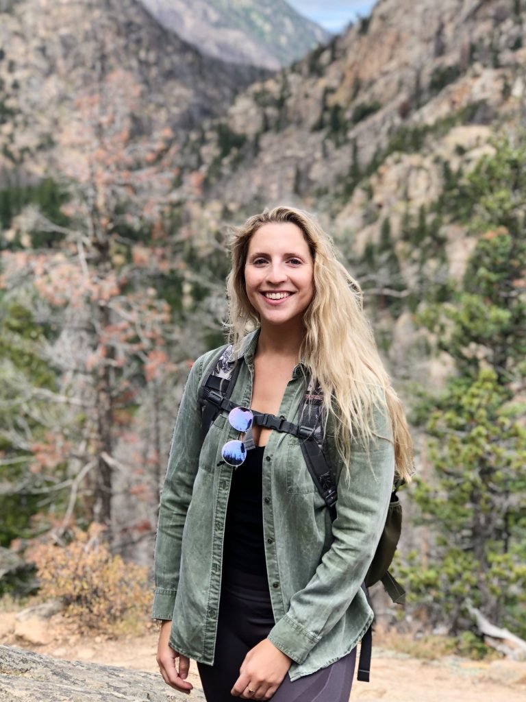 TrailBlazer Beth hiking at Estes Park in Colorado