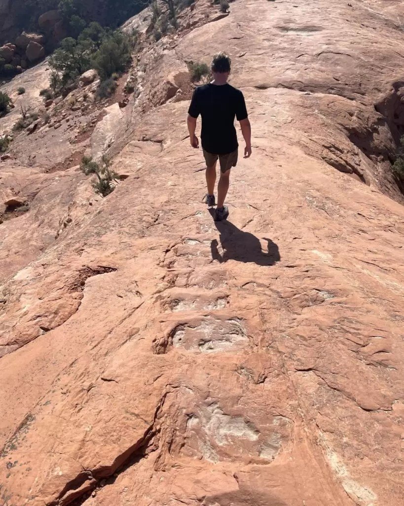 sandstone stairs at upheaval dome second overlook in canyonlands national park utah